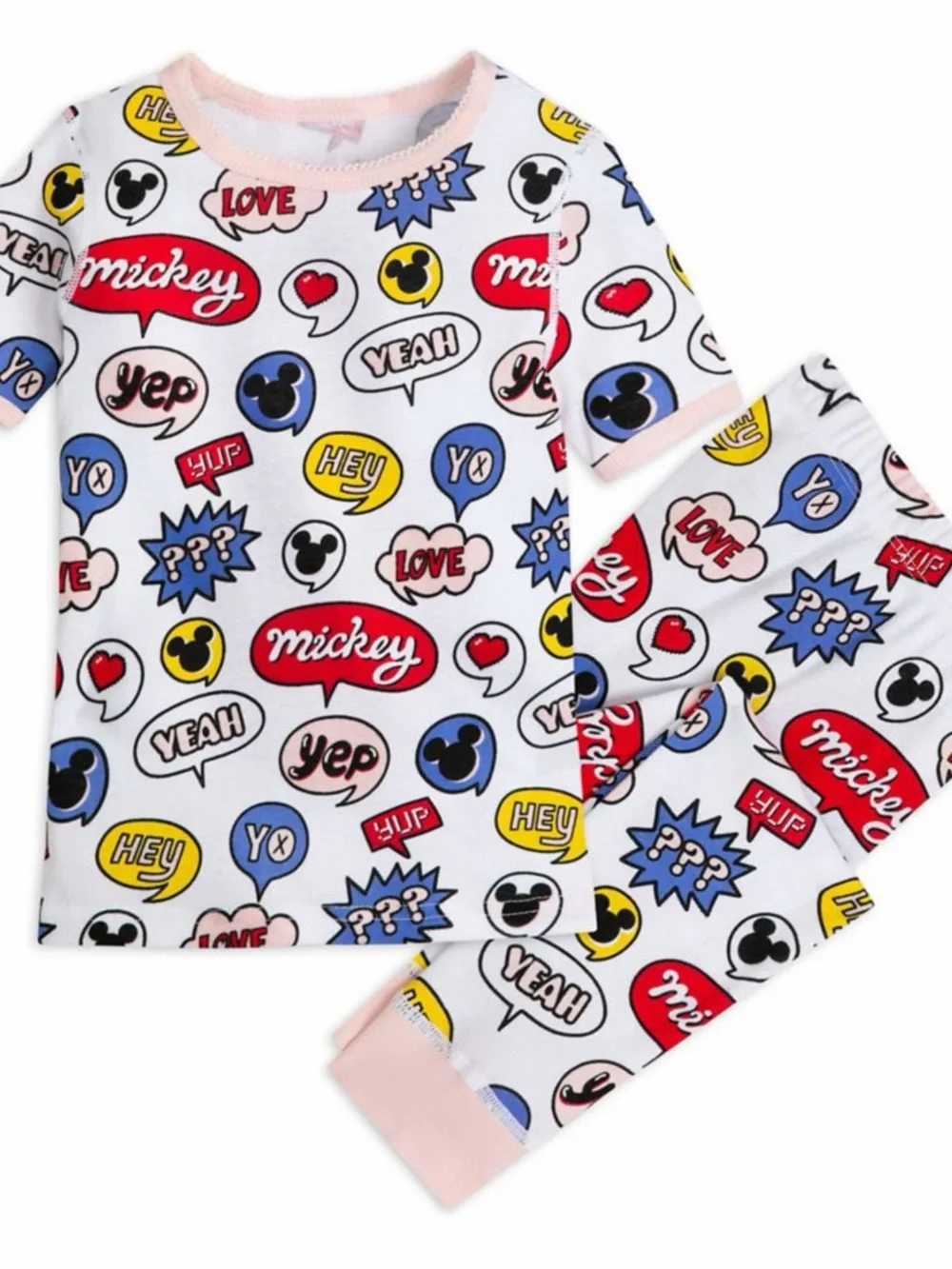 Mickey Mouse Icon PJs 2-Pc Set Kids Girls Size 6 NEW Disney Pajamas